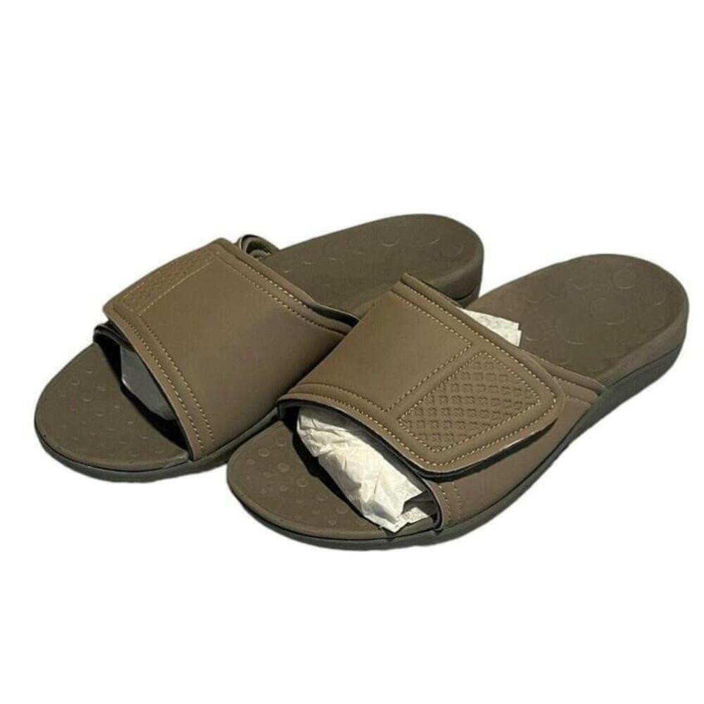 Medical Soles Slides Sandals Black Adjustable Strap M9 W10